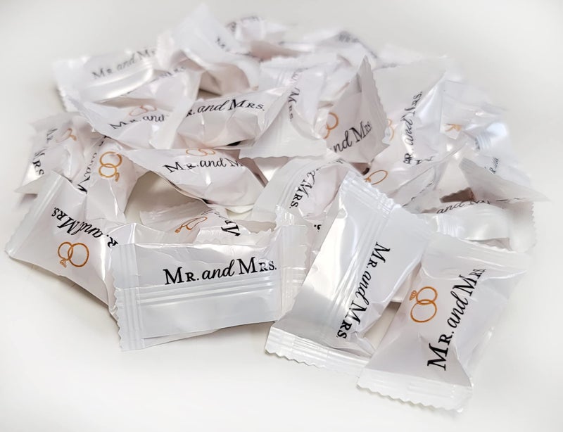 Naturejam Mr and Mrs Wedding PEPPERMINT BALLS Candy Bags 100 Count Mint Candies-Treats Sweets Party Favors For 50th Anniversary Bridal Shower Wedding & Special Occasions - Image 2