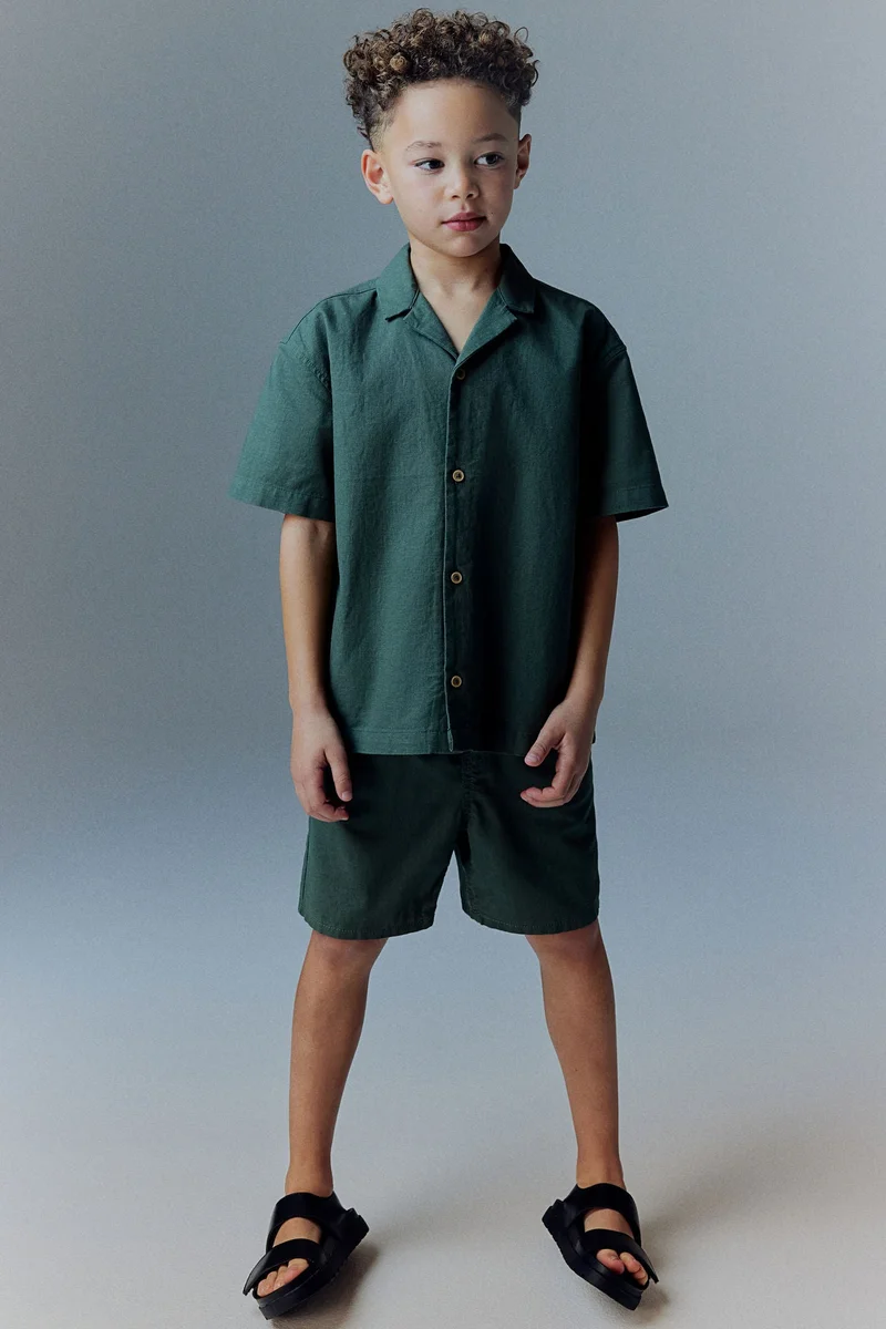 اتش اند ام Linen-blend resort shirt