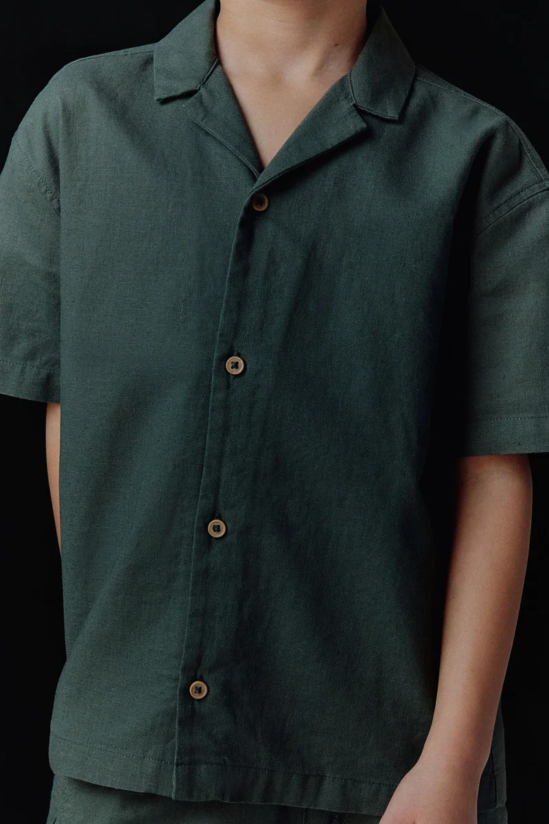 اتش اند ام Linen-blend resort shirt
