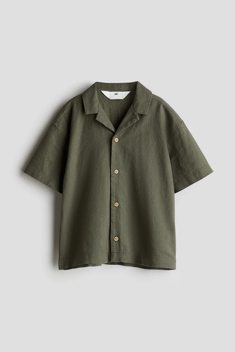 اتش اند ام Linen-blend resort shirt