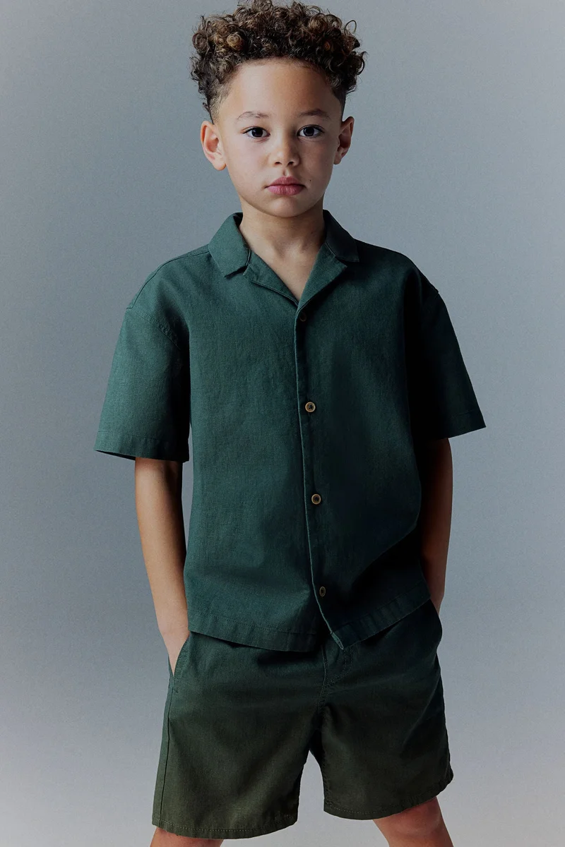 اتش اند ام Linen-blend resort shirt