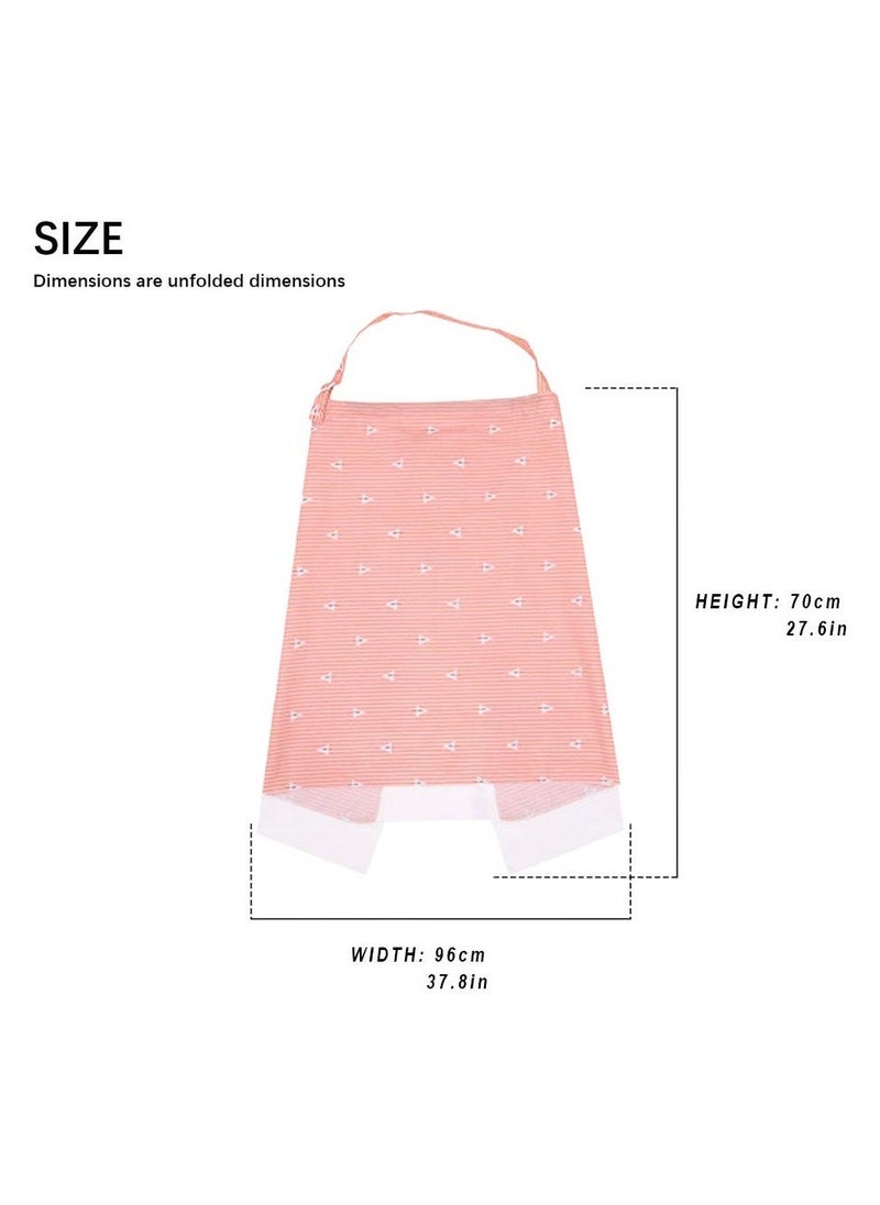 Nursing Cover for Baby Breastfeeding, Soft Cotton Infant Feeding Cover, Multi Use Baby Car Seat Stroller Cover, Lace Screen Yarn Privacy Nursing Cover, Breathable Breastfeeding Supplies, Pink - Image 1
