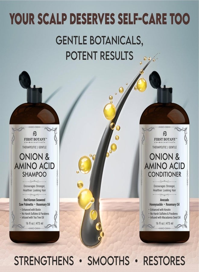 First Botany Onion & Amino Acid Shampoo and Conditioner Set - Hair Growth & Strengthening Formula with Biotin, Keratin & Argan Oil - Sulfate-Free, Made in USA - 16 fl oz x 2 - Image 5