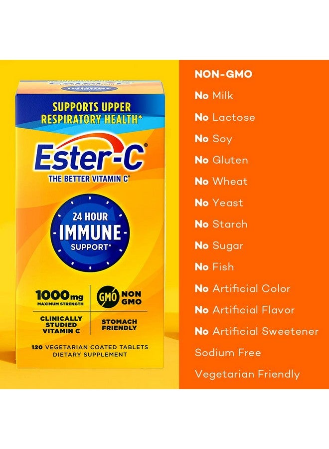 Ester - C Ester-C Vitamin C 1000 mg Coated Tablets, Immune System Booster, Stomach-Friendly Supplement, 120 Count - Image 3
