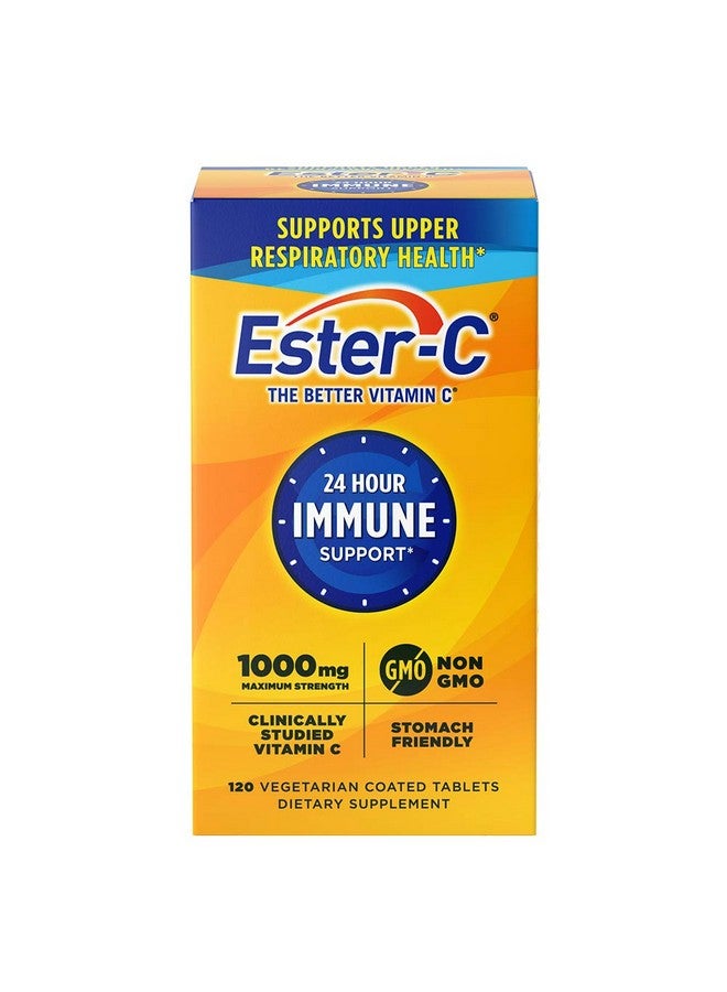 Ester - C Ester-C Vitamin C 1000 mg Coated Tablets, Immune System Booster, Stomach-Friendly Supplement, 120 Count - Image 1