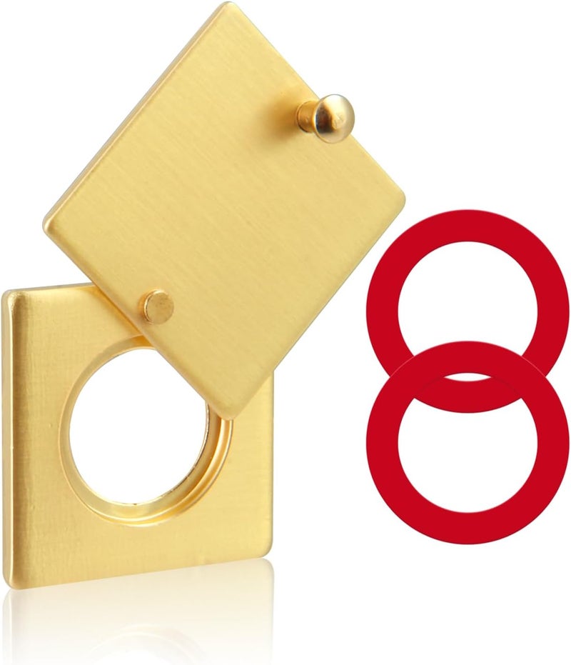KIBBEH Peephole Security Cap Set, Home Door Viewer Cover with Self-Adhesive Install Kit for Enhanced Privacy (Brushed Gold) - Image 1