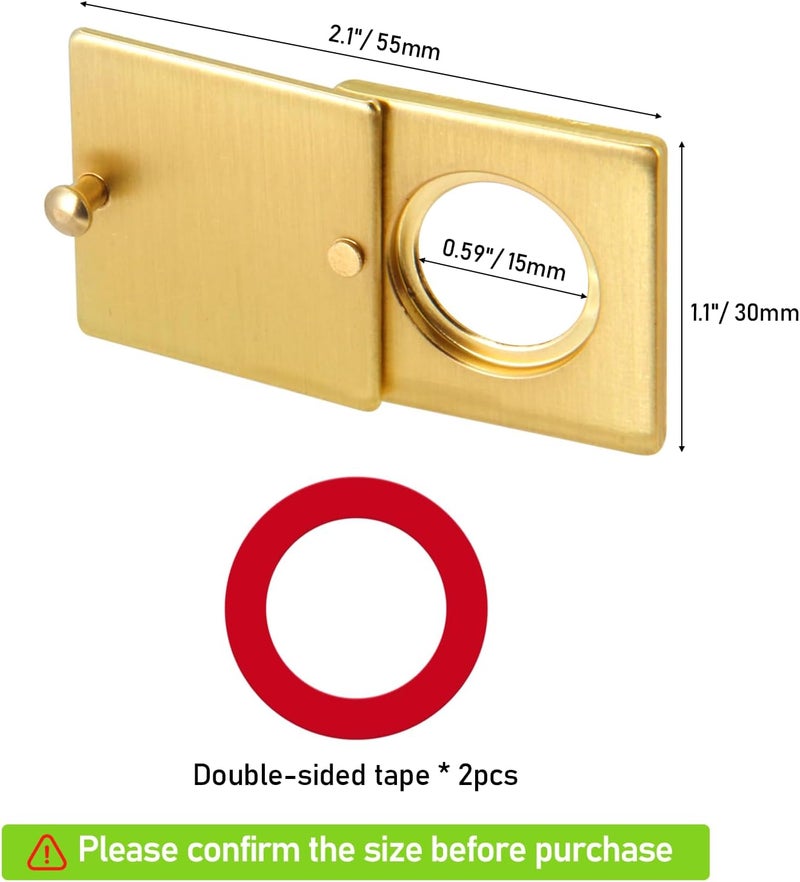 KIBBEH Peephole Security Cap Set, Home Door Viewer Cover with Self-Adhesive Install Kit for Enhanced Privacy (Brushed Gold) - Image 3