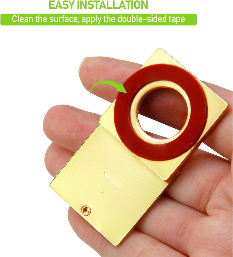 KIBBEH Peephole Security Cap Set, Home Door Viewer Cover with Self-Adhesive Install Kit for Enhanced Privacy (Brushed Gold) - Image 5