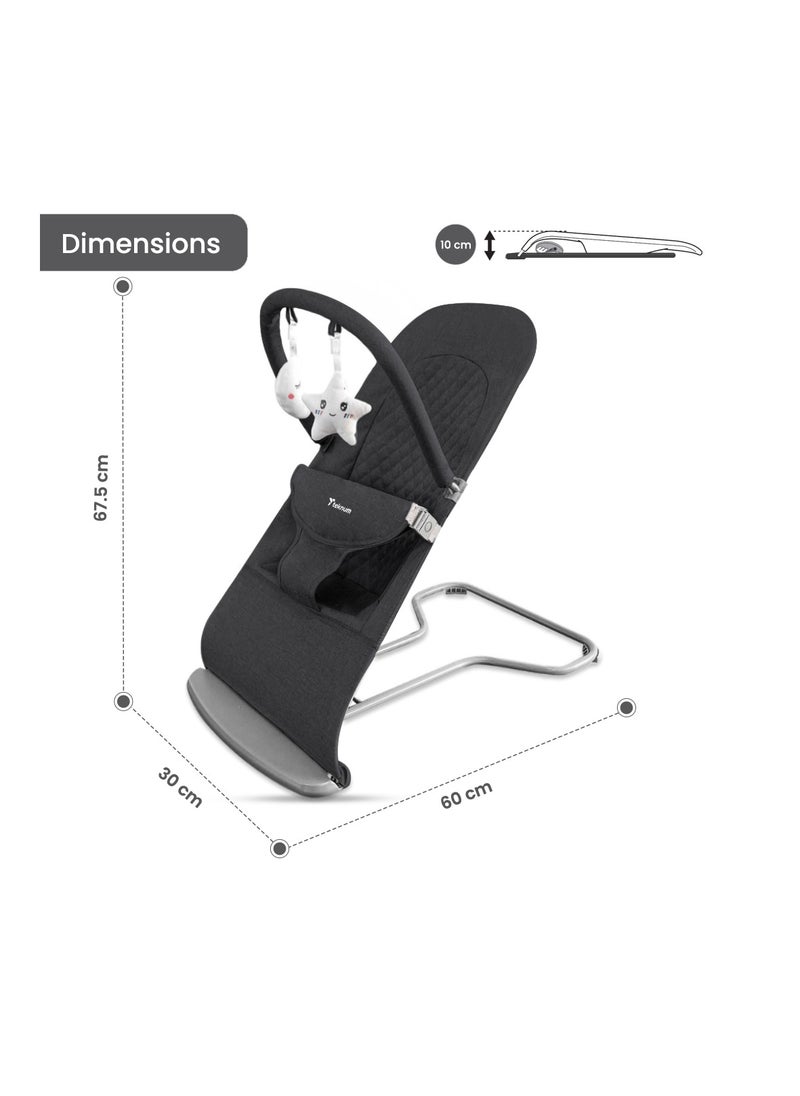 TEKNUM - 3 - Stage Baby Bouncer/ Recliner Seat - Black - Image 1
