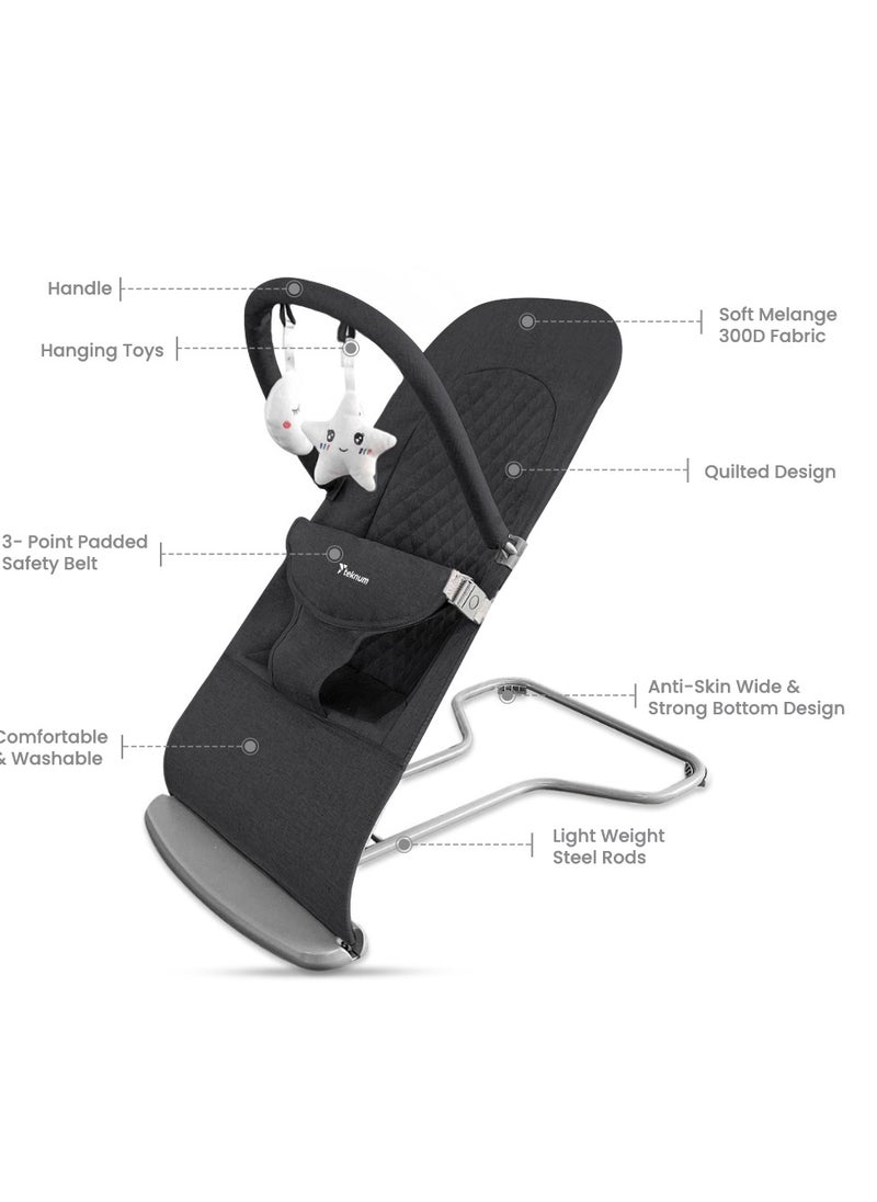 TEKNUM - 3 - Stage Baby Bouncer/ Recliner Seat - Black - Image 1