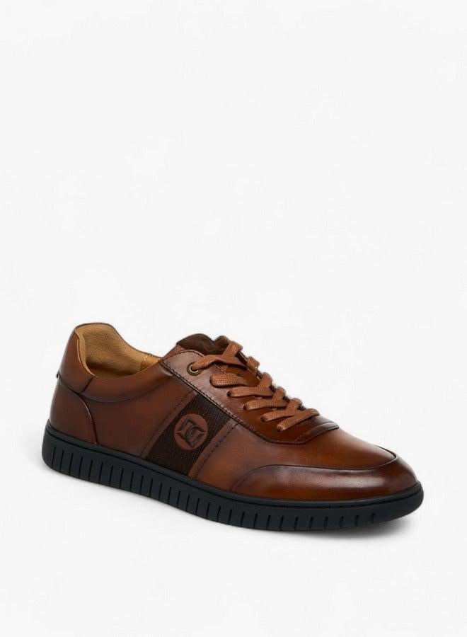 DUCHINI Men's Logo Embroidered Lace-Up Sneakers - Image 1