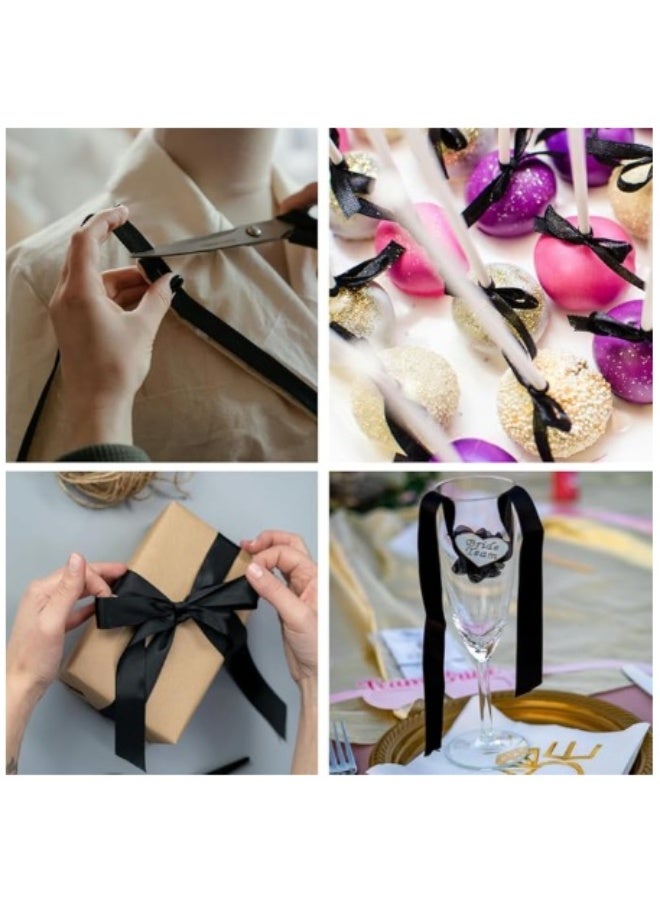 Winner Black Ribbon 1-1/2 Inch, 25 Yards Solid Satin Fabric Ribbons for Gift Wrapping, Christmas Garland, Christmas Tree Ornaments, Bows Making, DIY Crafts, Sewing Projects and Wedding Party - Image 3