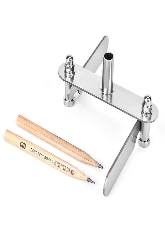 Yuecoom أداة تحديد مركز الخشب، أداة تحديد مركز الخشب من الفولاذ المقاوم للصدأ مع قلمين رصاص، أداة تحديد مركز الخشب (0-60 مم) - Image 4