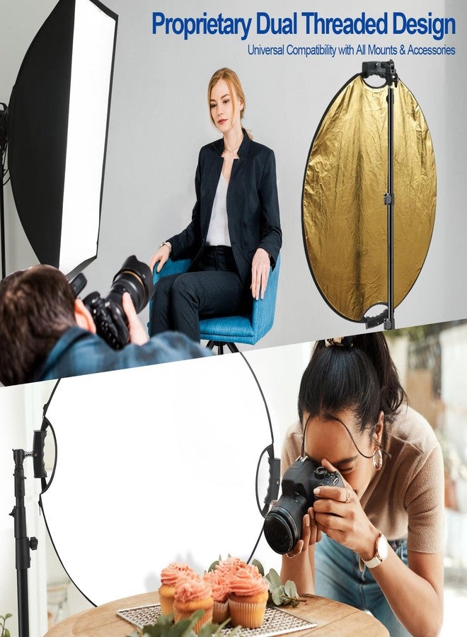 WELLMAKING 80cm Photography Reflector, Foldable Light Reflector with Bag and Tilt Adapter, 5 in 1 Handle Reflector for Studio and Outdoor Lighting, - Image 3
