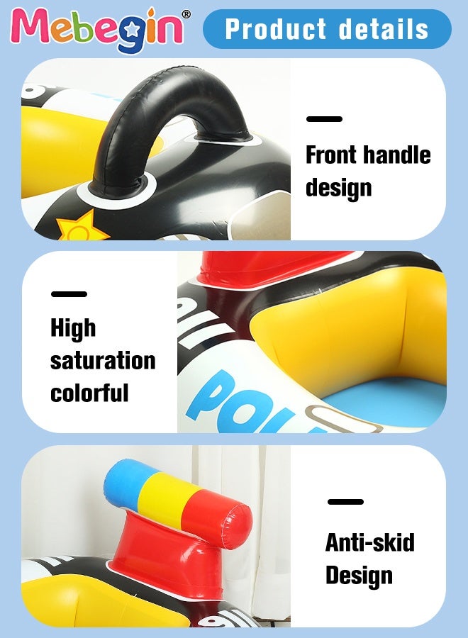 ميبيجين 71*57 سم عوامة حمام سباحة مع مقعد أمان، عوامة حمام سباحة على شكل سيارة شرطة، عوامات حمام سباحة إبداعية للأطفال، إكسسوارات حمام سباحة ممتعة، مصنوعة من PVC عالي الجودة، مناسبة لأي حفلة صيفية، شاطئ، بحر، حمام سباحة ومتنزه مائي - Image 4