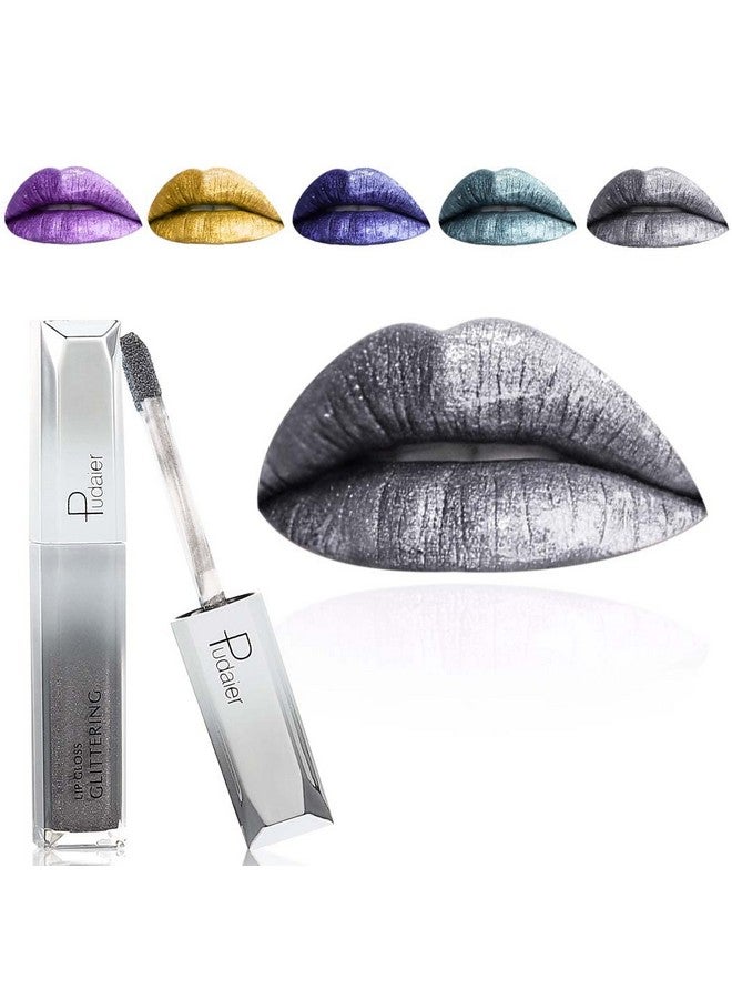 Kilshye Glitter Lipstick Matte Liquid Lipsticks Metallic Lip Glaze High Pigment Lipgloss Long Lasting Waterproof Lip Makeup For Women And Girls Pack Of 1 (C Silver 18) - Image 2