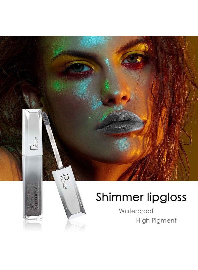 Kilshye Glitter Lipstick Matte Liquid Lipsticks Metallic Lip Glaze High Pigment Lipgloss Long Lasting Waterproof Lip Makeup For Women And Girls Pack Of 1 (C Silver 18) - Image 5