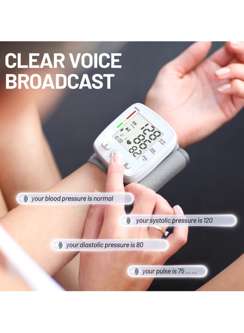 SYOSI Blood Pressure Monitor Wrist Rechargeable Automatic Wrist Blood Pressure Monitors for Home Use Bp Machine Cuff Digital Large Lcd Display with Carrying Case - Image 5