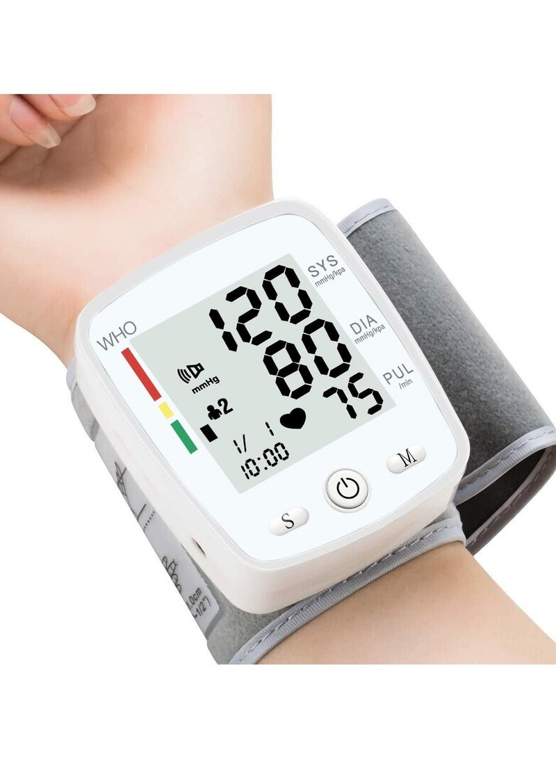 SYOSI Blood Pressure Monitor Wrist Rechargeable Automatic Wrist Blood Pressure Monitors for Home Use Bp Machine Cuff Digital Large Lcd Display with Carrying Case - Image 1