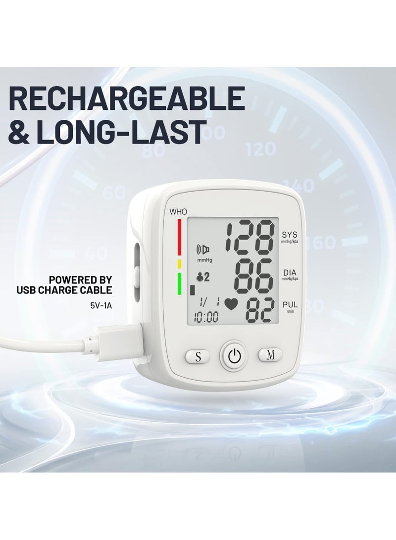 SYOSI Blood Pressure Monitor Wrist Rechargeable Automatic Wrist Blood Pressure Monitors for Home Use Bp Machine Cuff Digital Large Lcd Display with Carrying Case - Image 4