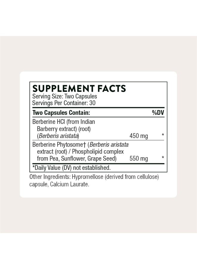 Thorne Berberine - Dual Action Formula with Phytosome Plus Botanical Extract - Dietary Supplement - 60 Capsules - Image 2
