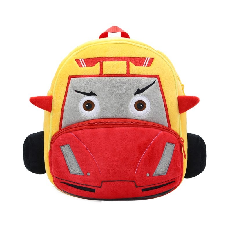 Plush Kids Backpack, Race Car Vehicle Design, Soft Lightweight School Bag for Toddlers and Preschool Kids - Image 2