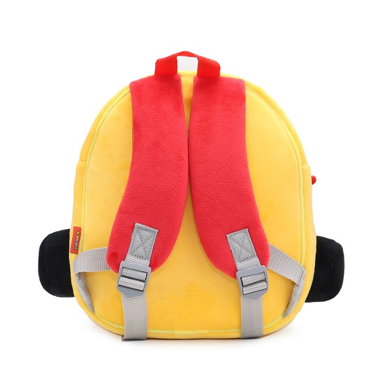 Plush Kids Backpack, Race Car Vehicle Design, Soft Lightweight School Bag for Toddlers and Preschool Kids - Image 4