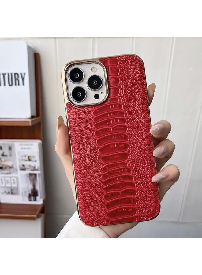 Zaboon Case For iPhone 13 Genuine Leather Pinshang Series Nano Electroplating Phone Case - Image 2