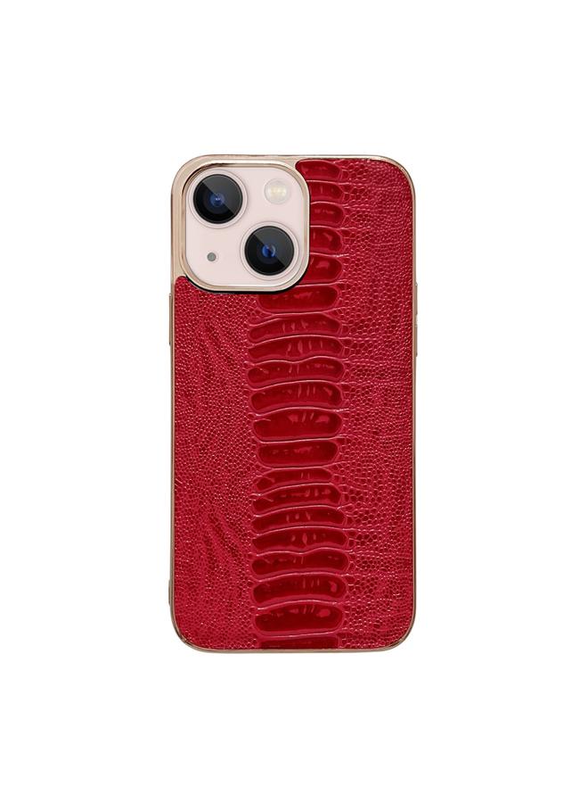 Zaboon Case For iPhone 13 Genuine Leather Pinshang Series Nano Electroplating Phone Case - Image 1
