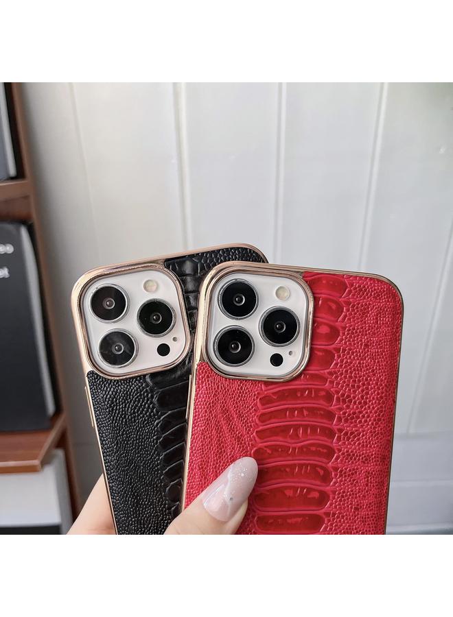 Zaboon Case For iPhone 13 Genuine Leather Pinshang Series Nano Electroplating Phone Case - Image 3