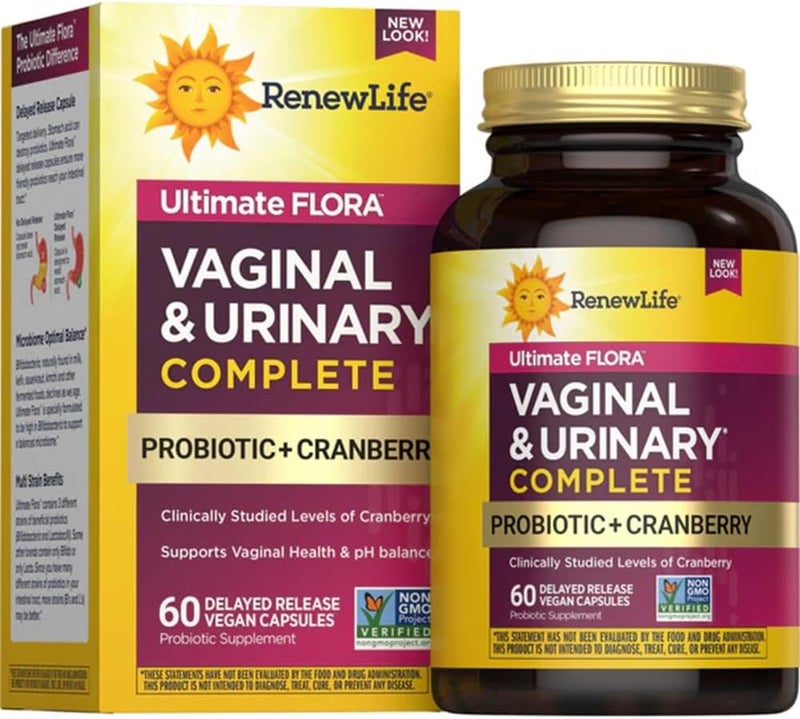 Renew Life Womens Wellness Vaginal and Urinary Probiotic and Cranberry Supplement Probiotic Supplement for pH Balance for Women Digestive Health Dairy Soy and GlutenFree 35 Billion CFU 60 Ct - Image 1