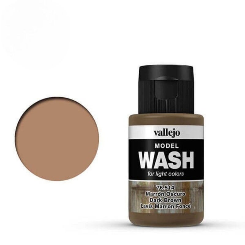 Vallejo - Wash FX | Dark Brown 35 ml. (1.18 fl.oz.) | Designed for Light Colors | Visual Realism for your Projects | Brush or Airbrush Use - Image 4