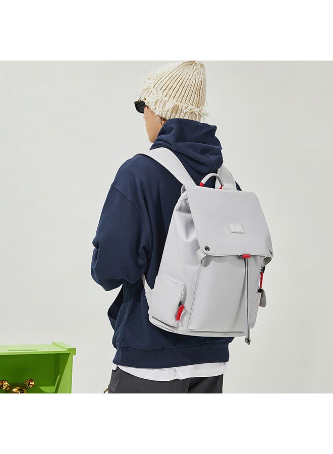Bostanten Backpack For Men And Women, Student Schoolbag, Trendy Large Capacity 17.3-inch Laptop Bag, Gray, Large Size - Image 2