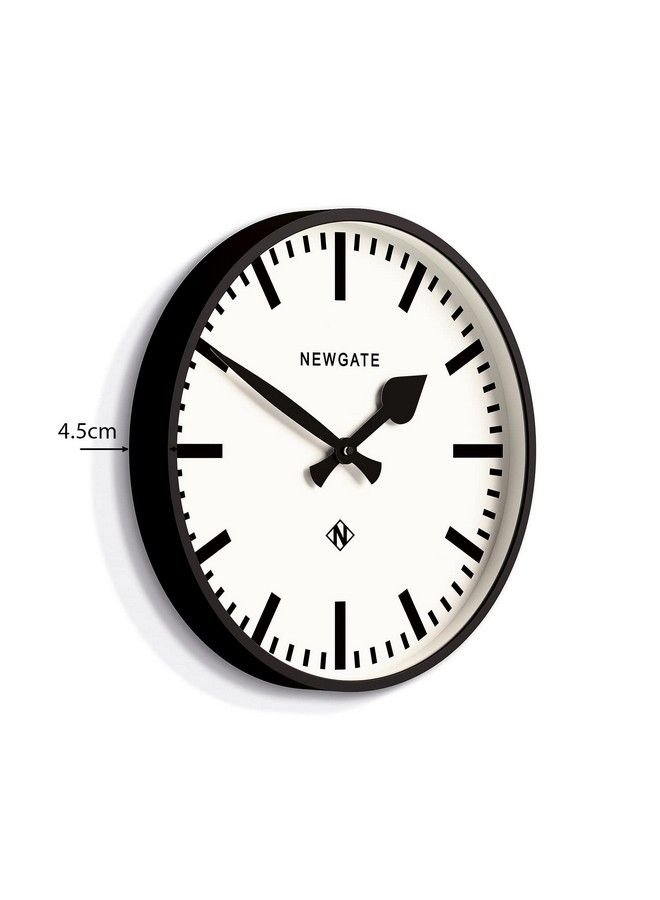 NEWGATE Number Three Railway Wall Clock Round Clock Kitchen Clock Clocks For Living Room Office Clock Contemporary Case Marker Dial Station Clock (Black)  - Image 5