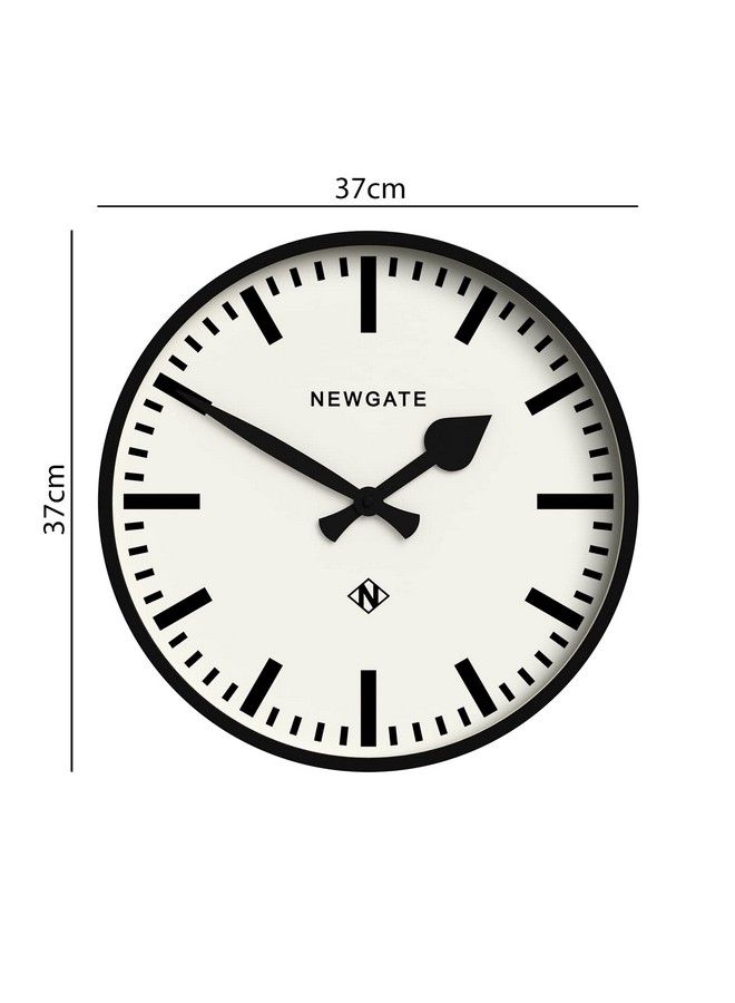 NEWGATE Number Three Railway Wall Clock Round Clock Kitchen Clock Clocks For Living Room Office Clock Contemporary Case Marker Dial Station Clock (Black)  - Image 3
