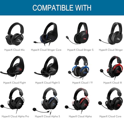 G GVOEARS GVOEARS Cooling Gel Replacement Ear Pads for HyperX Cloud 1/2/3/Pro/Core/Alpha/Alpha S/Alpha Pro/Flight/Flight S/Stinger/Stinger S, CloudX Stinger Headset and More, Breathable Ice Silk Fabric - Black - Image 2