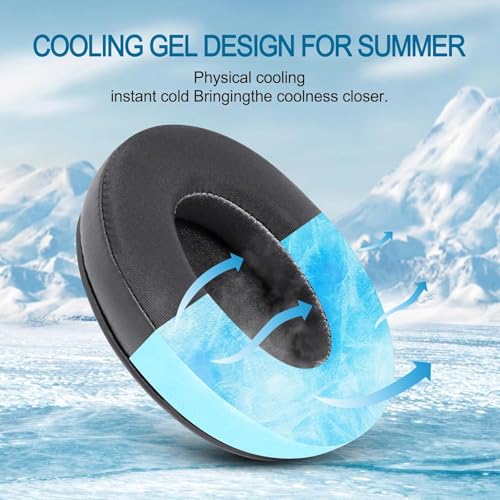G GVOEARS GVOEARS Cooling Gel Replacement Ear Pads for HyperX Cloud 1/2/3/Pro/Core/Alpha/Alpha S/Alpha Pro/Flight/Flight S/Stinger/Stinger S, CloudX Stinger Headset and More, Breathable Ice Silk Fabric - Black - Image 4