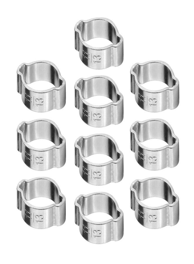 ايجويوس مشابك الخرطوم، 10 قطع من مشابك الأنابيب المصنوعة من الفولاذ المقاوم للصدأ والمطلية بالزنك، مشبك خرطوم ذو أذنين ومشبك على شكل حرف O وأذن مزدوجة مع طلاء الزنك لأنبوب البنزين، لتثبيت السيليكون أو المطاط - Image 4