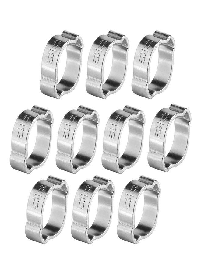 ايجويوس مشابك الخرطوم، 10 قطع من مشابك الأنابيب المصنوعة من الفولاذ المقاوم للصدأ والمطلية بالزنك، مشبك خرطوم ذو أذنين ومشبك على شكل حرف O وأذن مزدوجة مع طلاء الزنك لأنبوب البنزين، لتثبيت السيليكون أو المطاط - Image 3