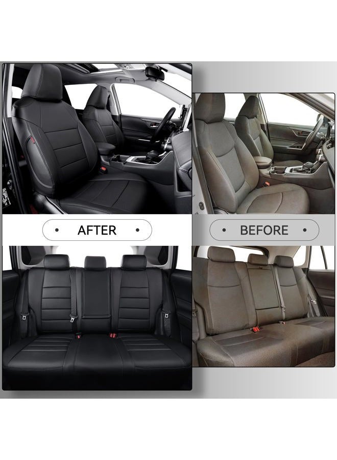 coverdream Corolla Cross Waterproof Leather Seat Covers Custom Fit for 2022-2025 Toyota Corolla Cross L,LE,XLE (Non-Hybrid),Full Coverage,Airbag Compatible Car Seat Protector(Full Set,Black) - Image 4