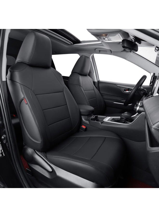 coverdream Corolla Cross Waterproof Leather Seat Covers Custom Fit for 2022-2025 Toyota Corolla Cross L,LE,XLE (Non-Hybrid),Full Coverage,Airbag Compatible Car Seat Protector(Full Set,Black) - Image 1