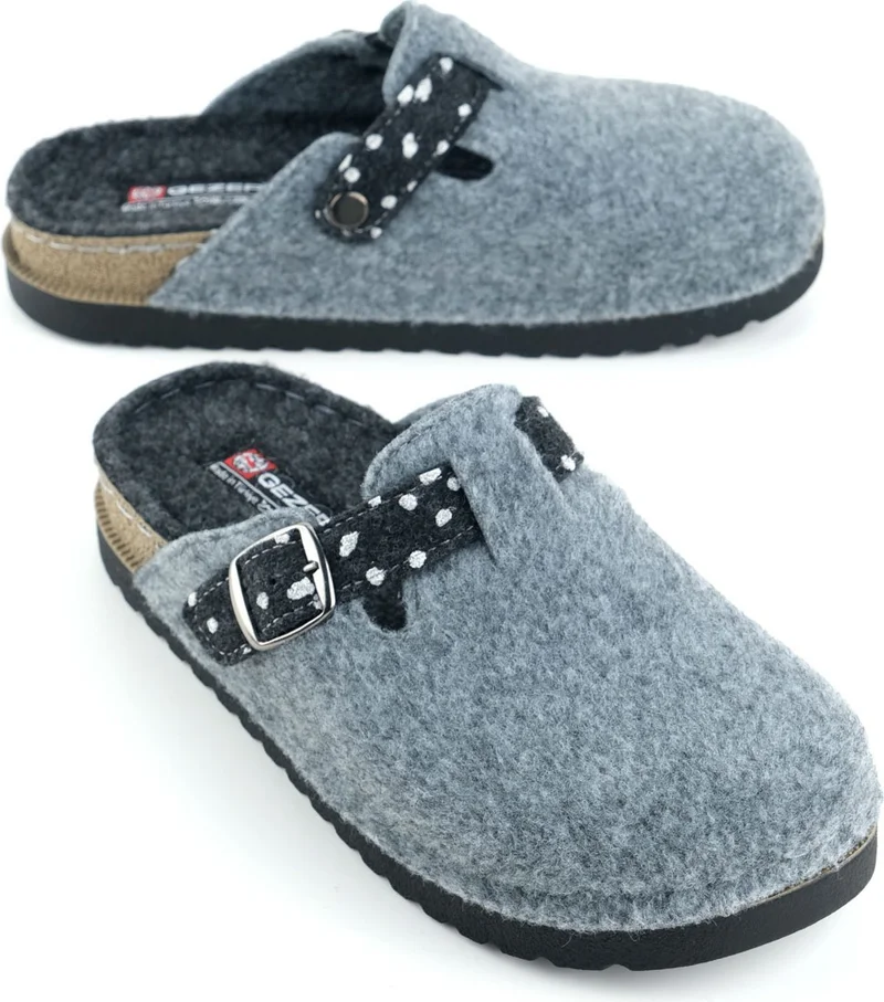 جيزر Women's Winter Comfortable Sole Single Buckle Adjustable Felt Home Garden Slippers