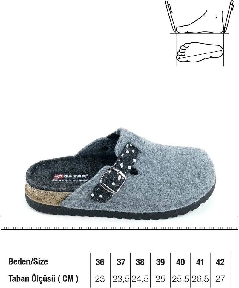 جيزر Women's Winter Comfortable Sole Single Buckle Adjustable Felt Home Garden Slippers