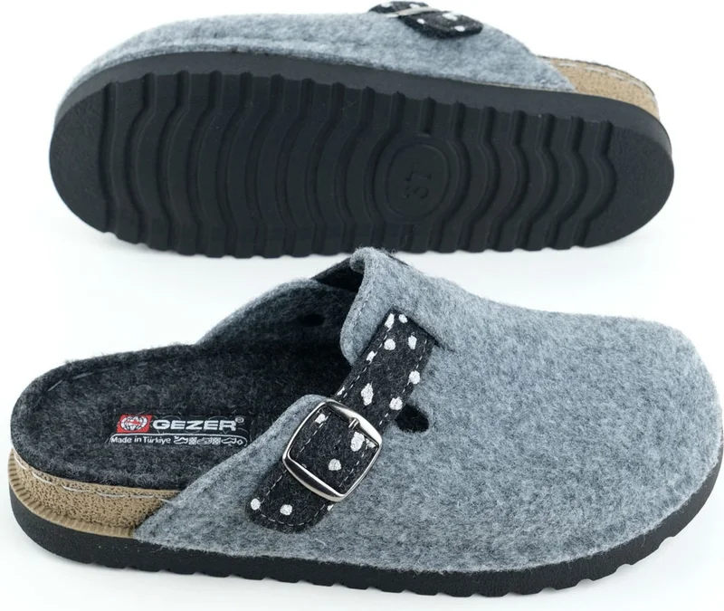 جيزر Women's Winter Comfortable Sole Single Buckle Adjustable Felt Home Garden Slippers