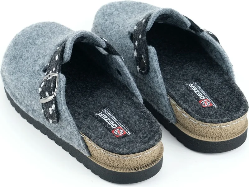 جيزر Women's Winter Comfortable Sole Single Buckle Adjustable Felt Home Garden Slippers