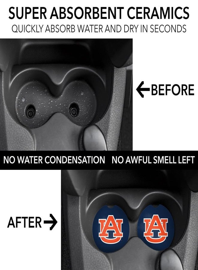GRAPHICS & MORE Auburn University Tigers Primary Logo Car Coasters, Pack of 2, 2.5" Ceramic Stone, Drink Coaster for Cup Holders with Finger Notch - Image 3