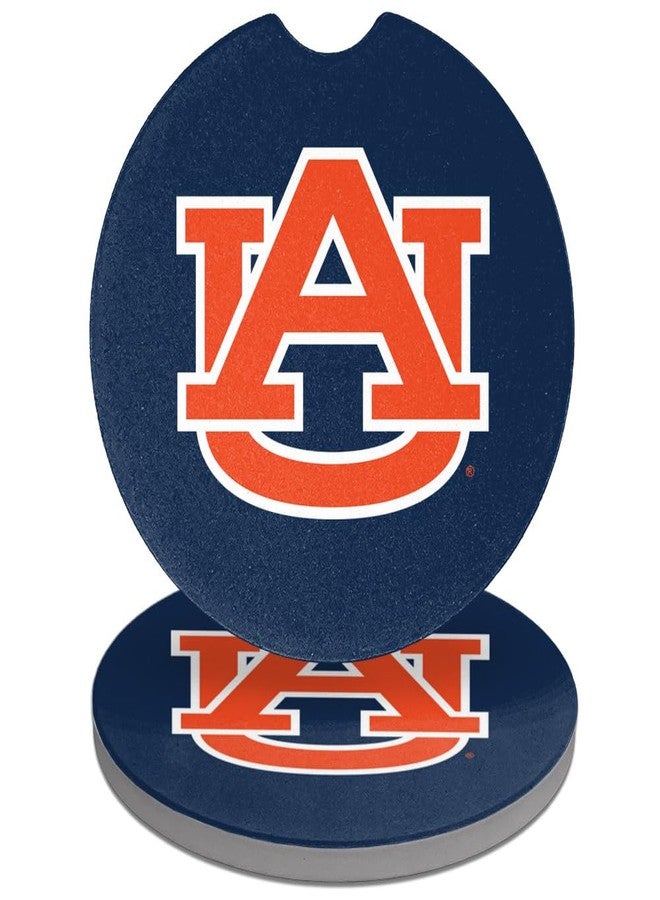 GRAPHICS & MORE Auburn University Tigers Primary Logo Car Coasters, Pack of 2, 2.5" Ceramic Stone, Drink Coaster for Cup Holders with Finger Notch - Image 1