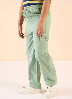 Stylo Bug Solid Drawstring Waist Cargo Pants by Styli  - Image 3