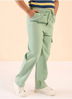 Stylo Bug Solid Drawstring Waist Cargo Pants by Styli  - Image 4