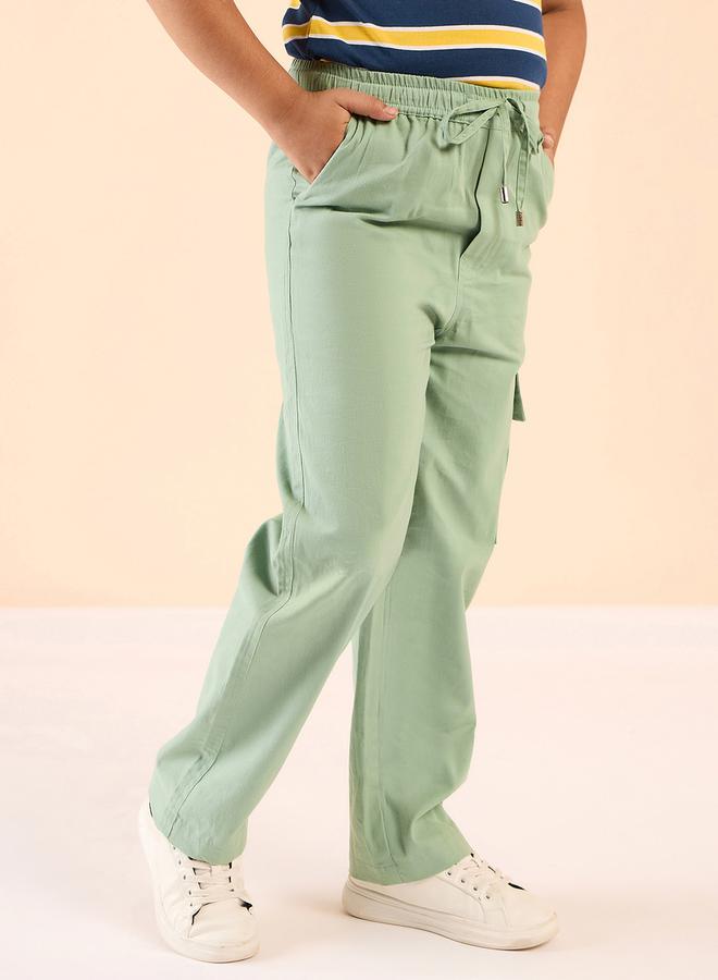 Stylo Bug Solid Drawstring Waist Cargo Pants by Styli  - Image 4